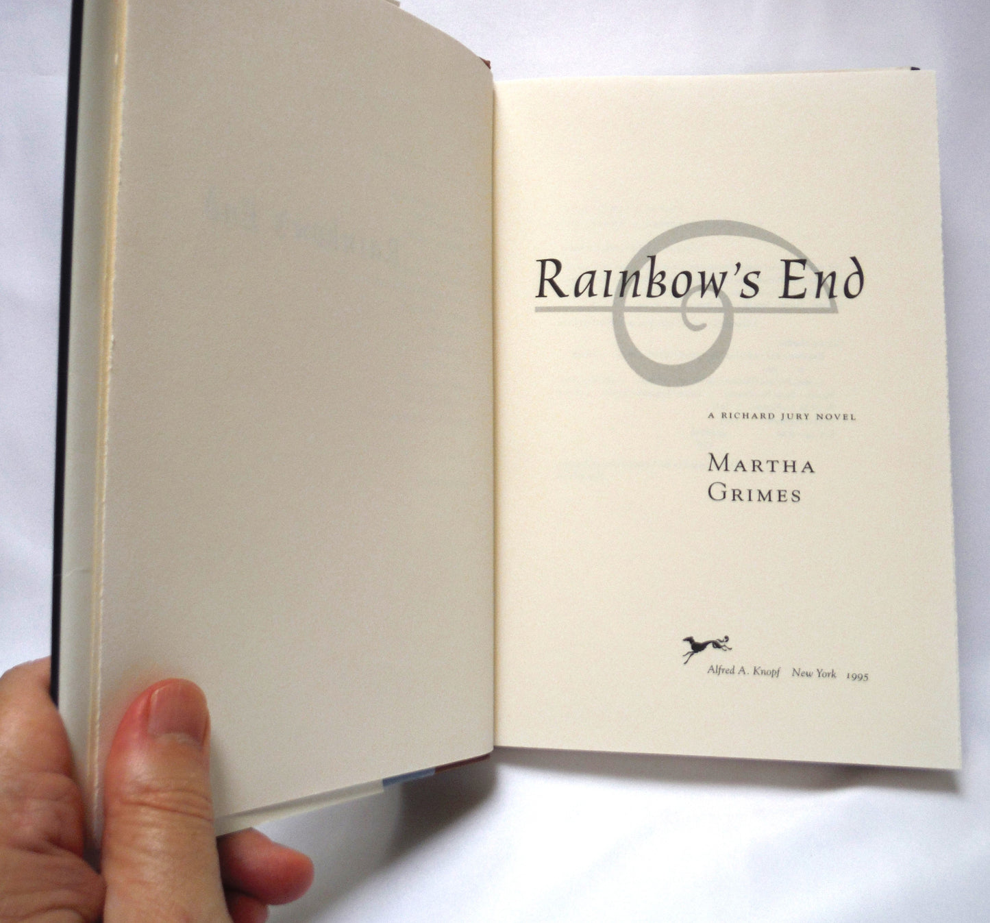 RAINBOW'S END, A Richard Jury Novel, by Martha Grimes (1995 1st Ed.)