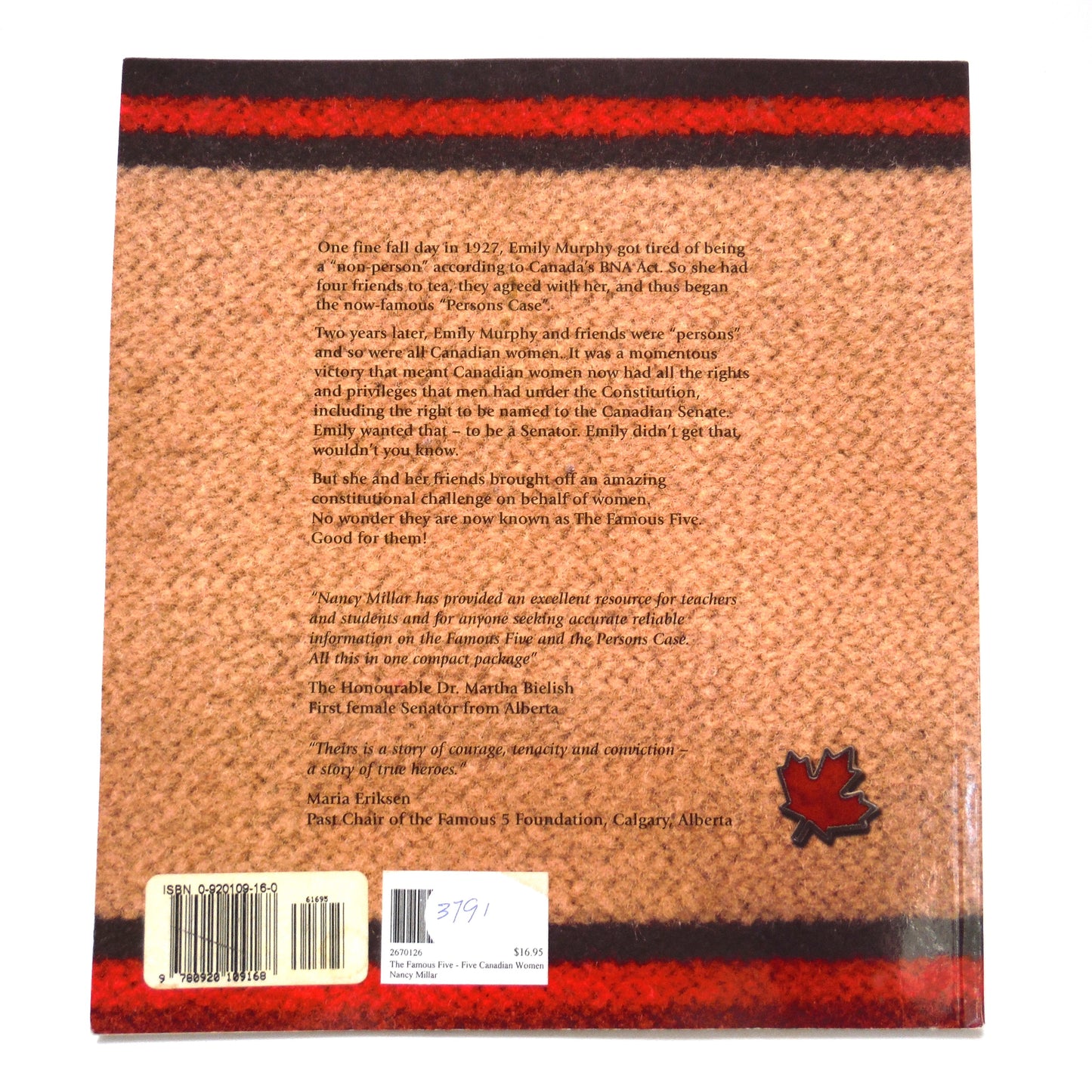 THE FAMOUS FIVE, Five Canadian Women and Their Fight to Become Persons, by Nancy Millar (2003 1st Ed.)