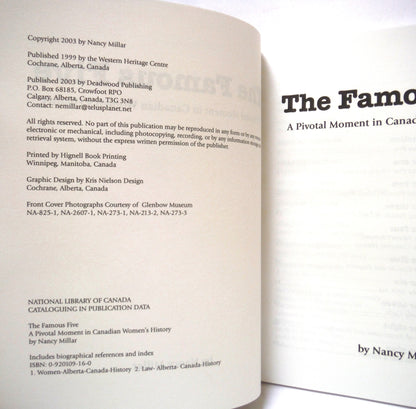 THE FAMOUS FIVE, Five Canadian Women and Their Fight to Become Persons, by Nancy Millar (2003 1st Ed.)