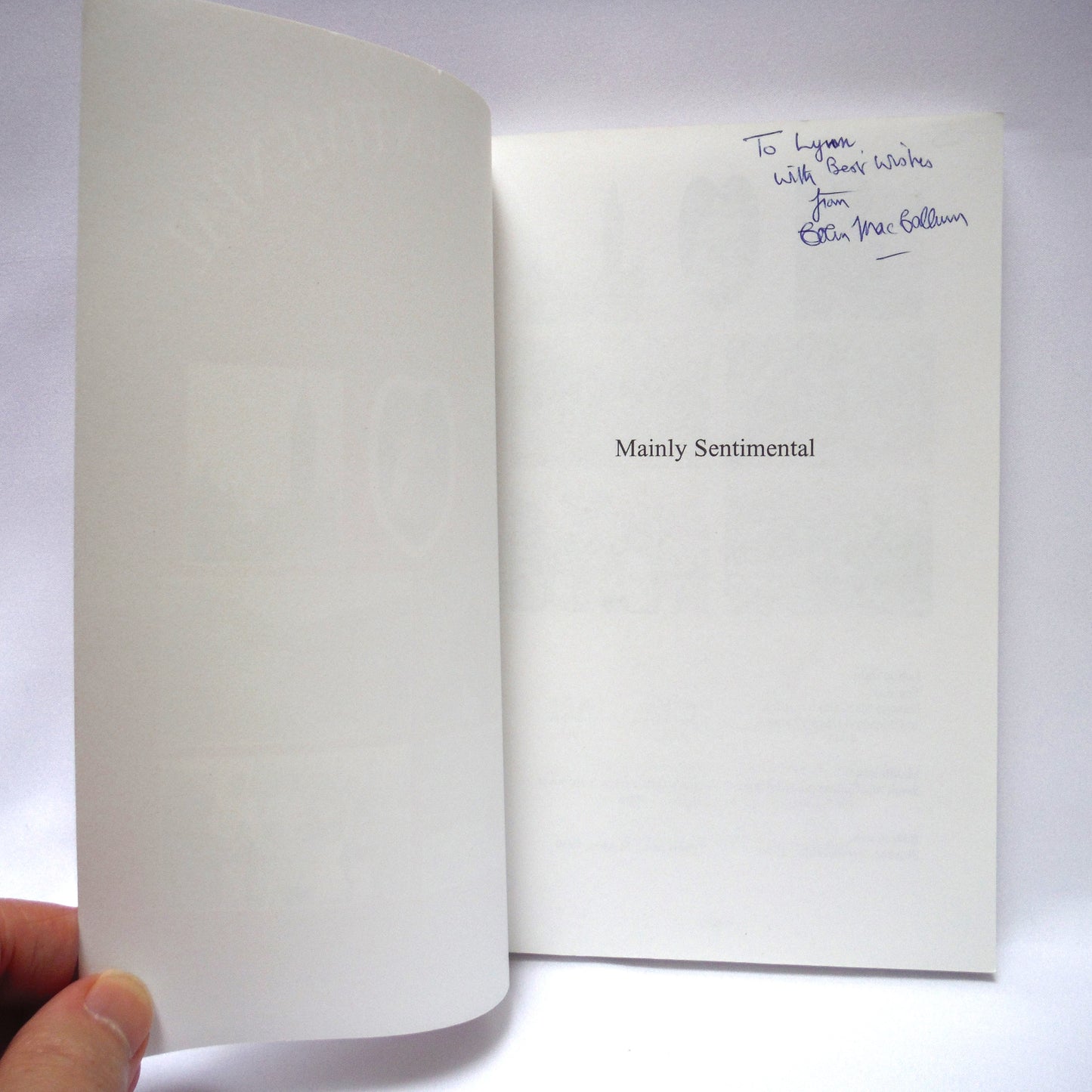 MAINLY SENTIMENTAL, 250 Poems of a Lifetime, by Colin MacCallum (1st Ed. SIGNED)