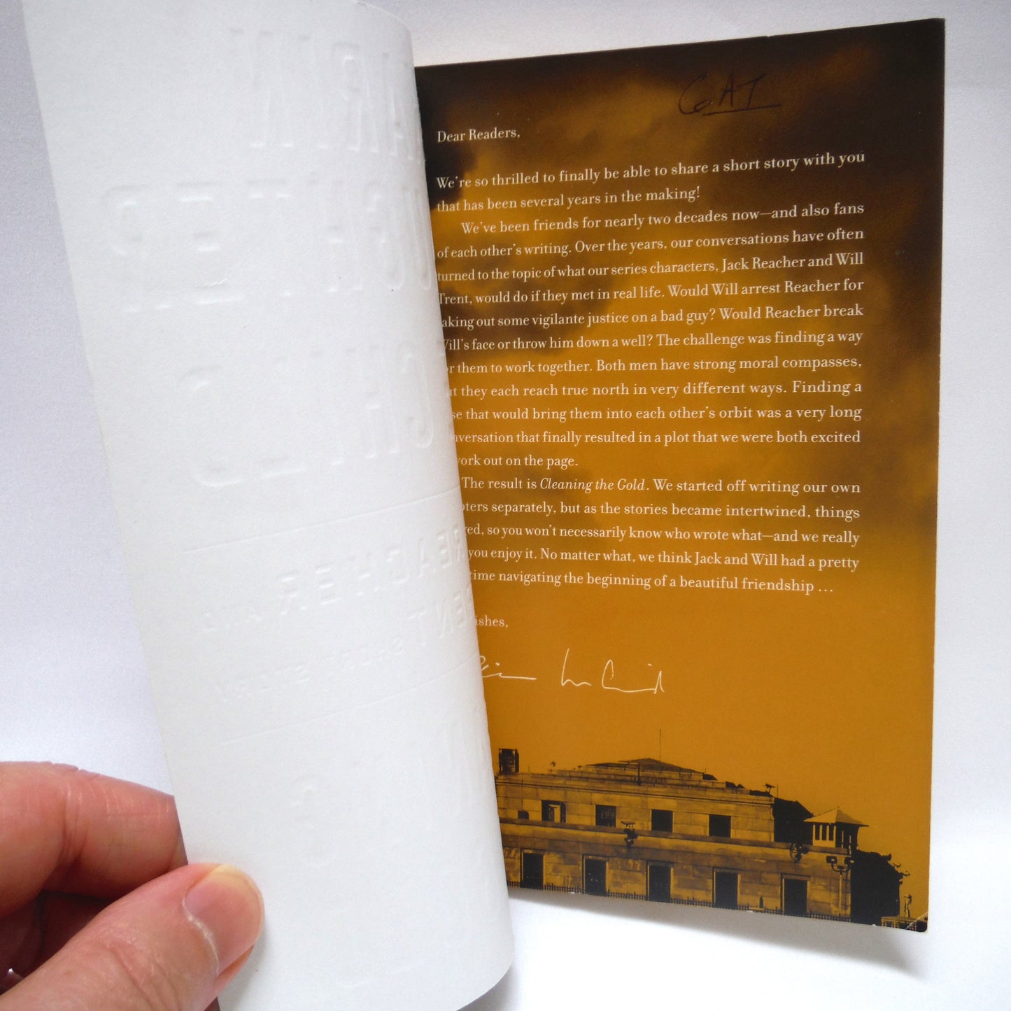 CLEANING THE GOLD, A Jack Reacher and Will Trent Short Story, by Karin Slaughter and Lee Child (2020 1st Ed.)