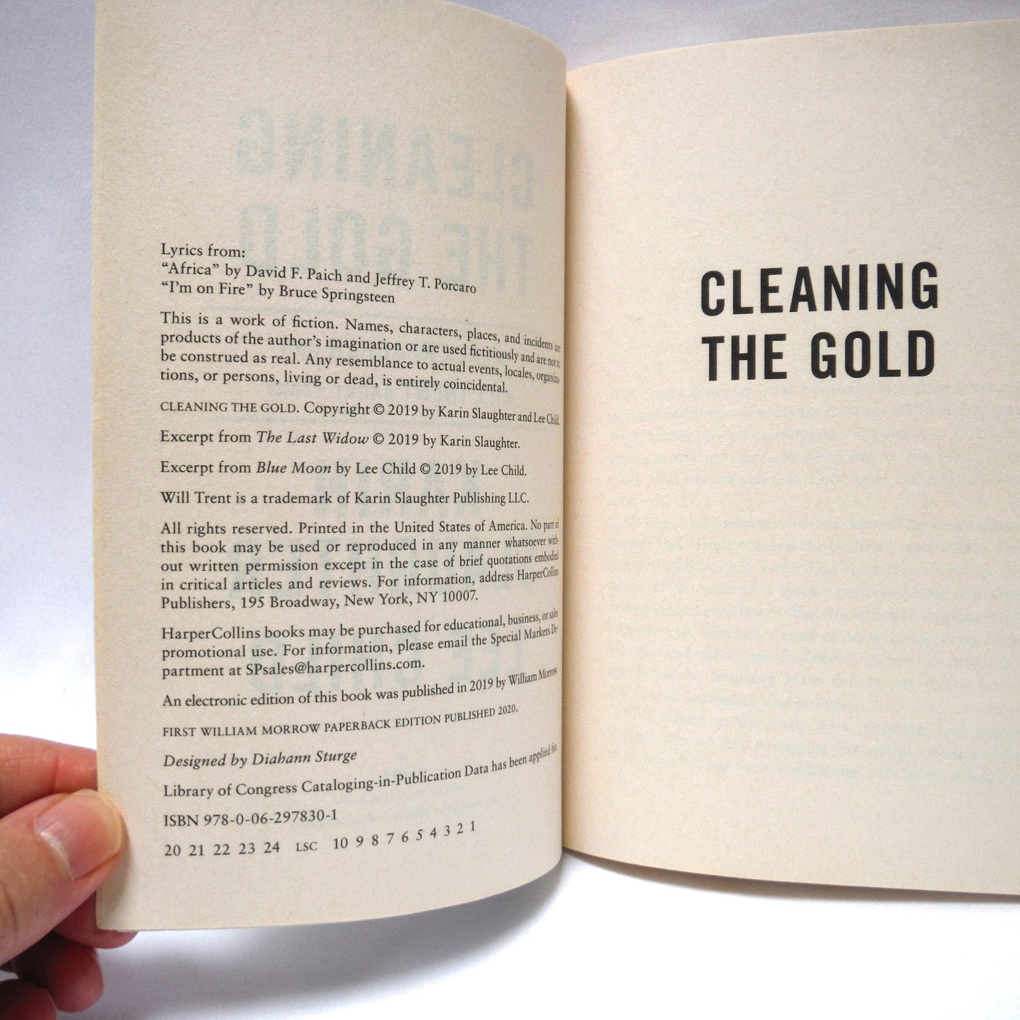 CLEANING THE GOLD, A Jack Reacher and Will Trent Short Story, by Karin Slaughter and Lee Child (2020 1st Ed.)