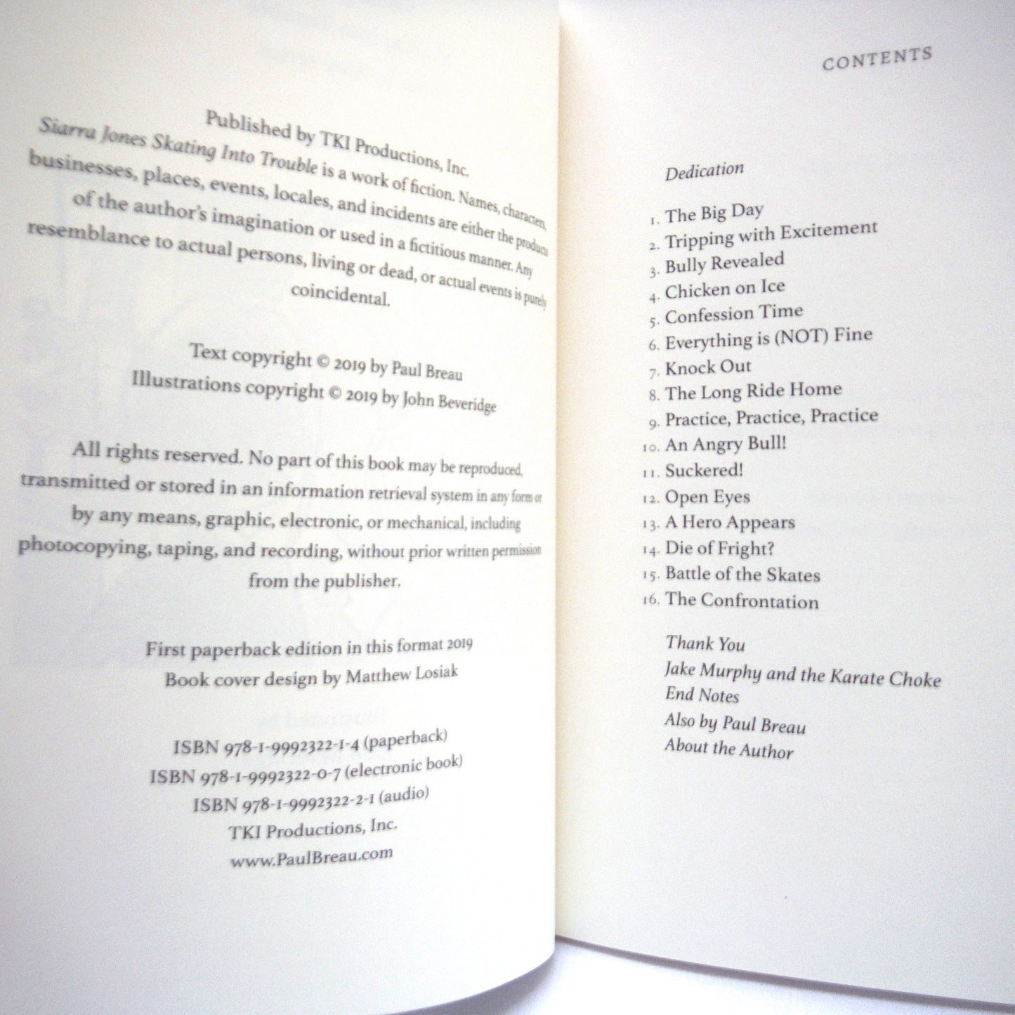 SIARRA JONES SKATING INTO TROUBLE: A Young Reader Story by Paul Breau (2019 1st Ed.)