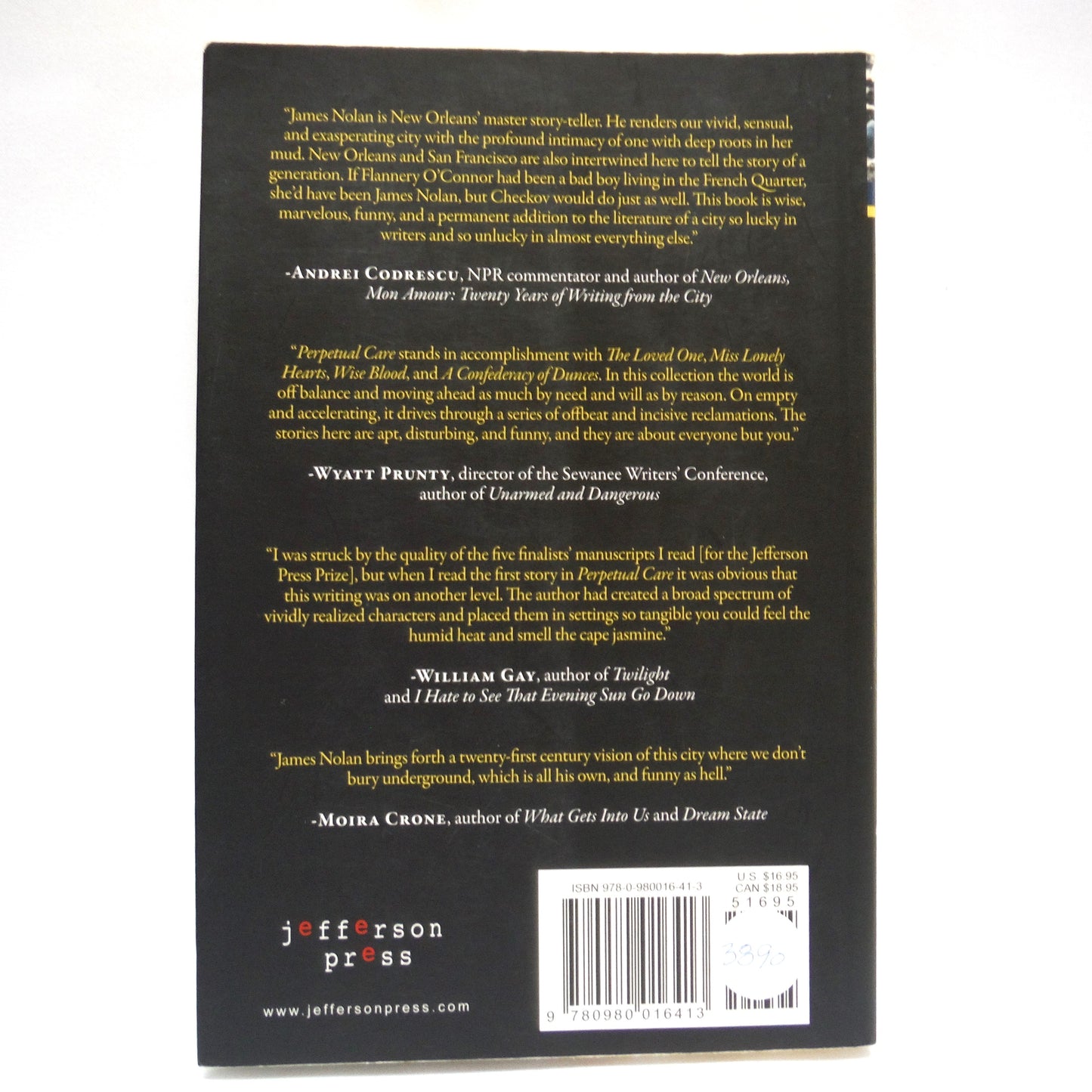 PERPETUAL CARE: STORIES by James Nolan (2000 1st Ed.)