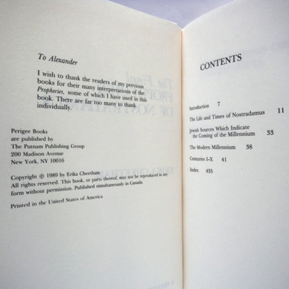 THE FINAL PROPHECIES OF NOSTRADAMUS, by Erika Cheetham (1989 1st Ed.)