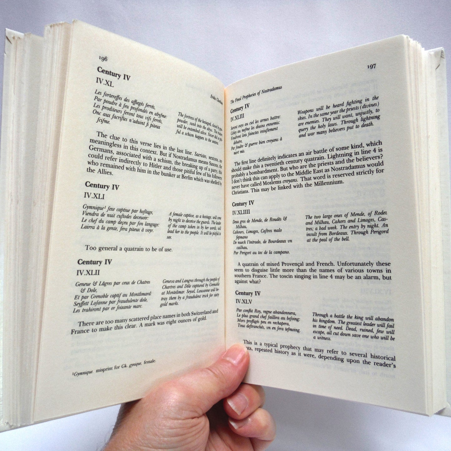THE FINAL PROPHECIES OF NOSTRADAMUS, by Erika Cheetham (1989 1st Ed.)