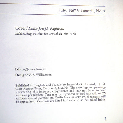 THE FORMATIVE YEARS CANADA 1812-1871: The Imperial Oil Review, Volume 51, No. 2, Edited by James Knight (1967 1st Ed.)