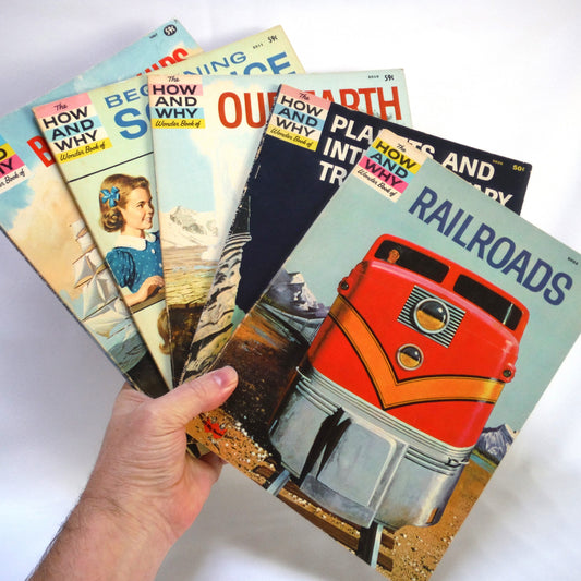 THE HOW AND WHY WONDER BOOKS OF...RAILROADS, PLANETS, OUR EARTH, BEGINNING SCIENCE, AND BOATS AND SHIPS (A  5-Book Package for One Low Price!)