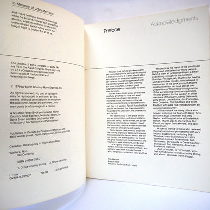 SKI CAMPING, by Ron Watters, Photographs by Phil Schofield (1979 1st Ed.)