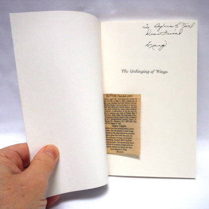 THE UNHINGING OF WINGS, Poems by Margo Button (1st Ed. SIGNED)