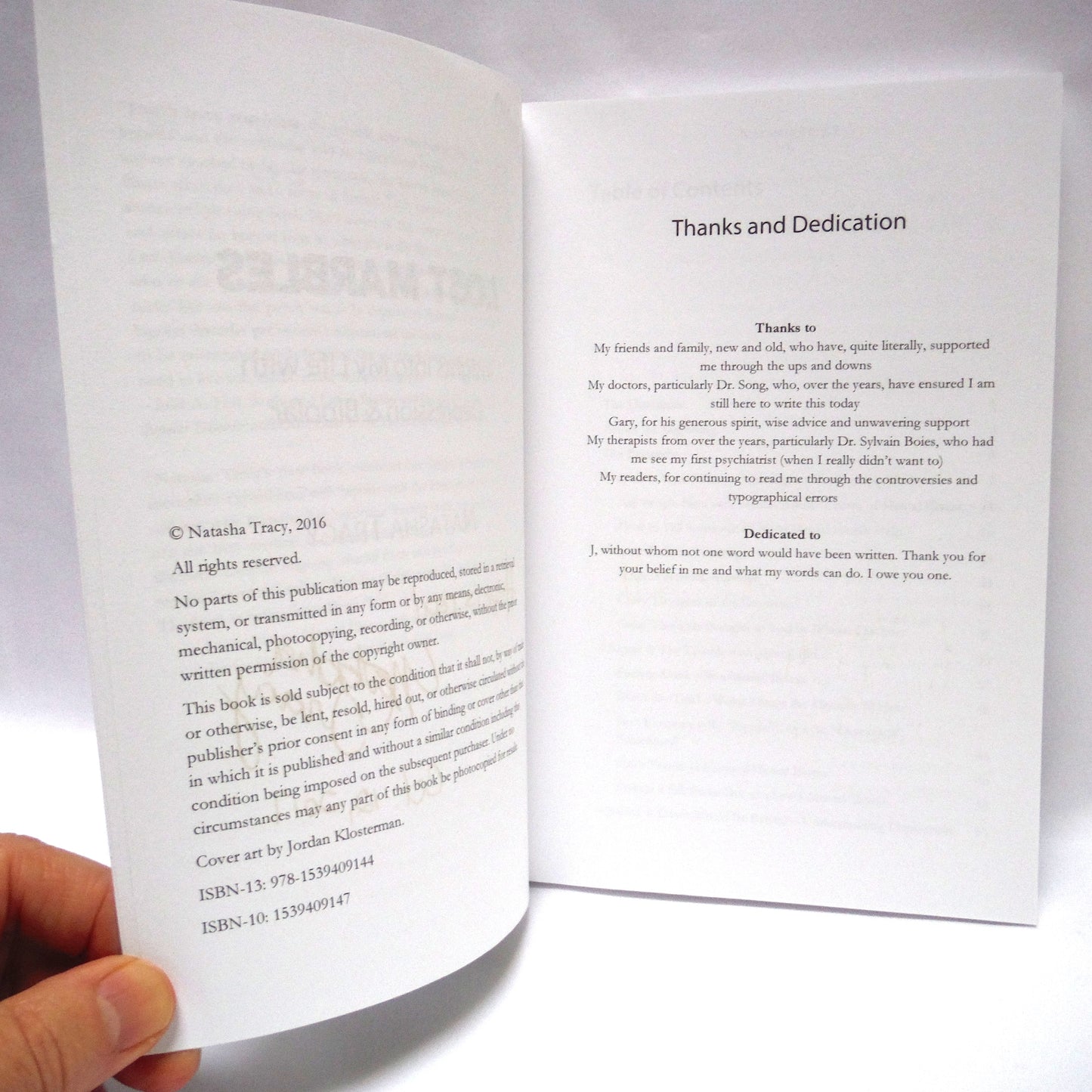 LOST MARBLES, Insights into My Life with Depression & Bipolar, by Natasha Tracy (1st Ed. SIGNED)