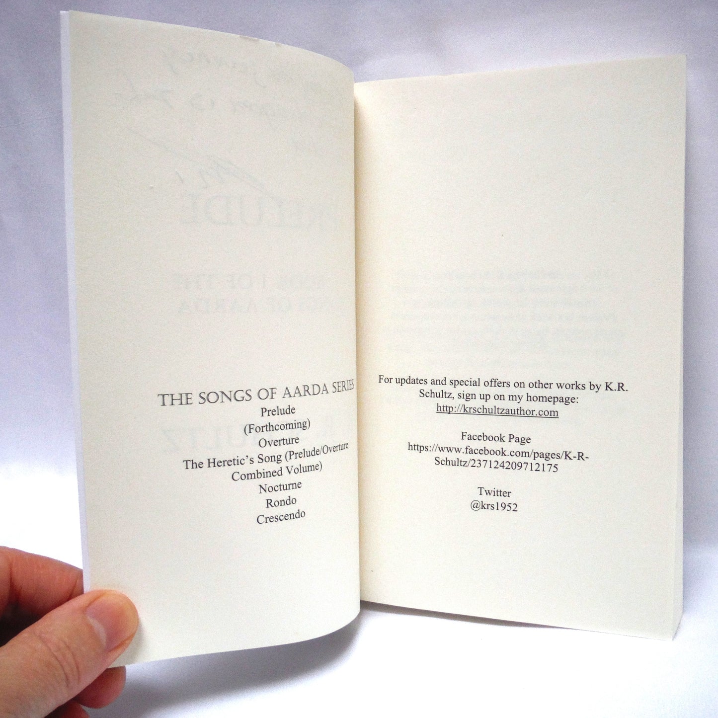 PRELUDE, A Young Reader Epic Fantasy, Book One THE SONGS OF AARDA by K.R. Schultz (1st Ed. SIGNED)