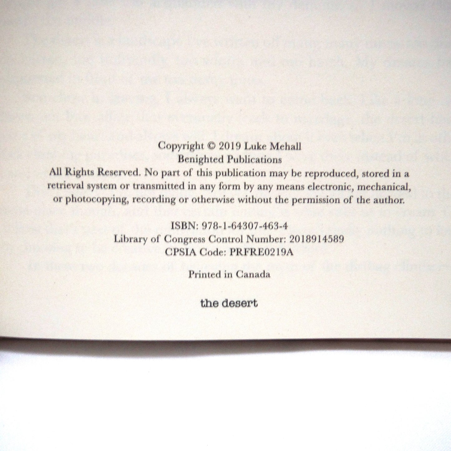THE DESERT, A Dirtbag Climbing Book, by Luke Mehall (1st Ed. SIGNED)