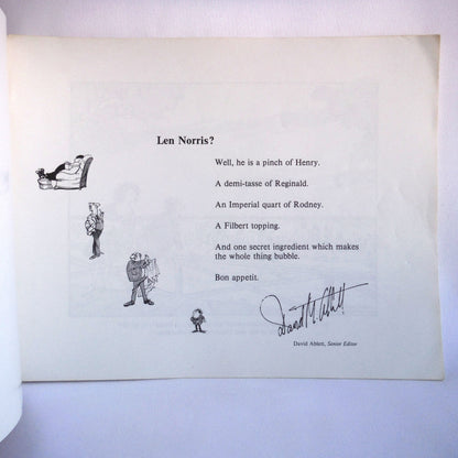 NORRIS, 24th Annual Collection of 101 Cartoons by Len Norris and The Vancouver Sun (1975 1st Ed.)