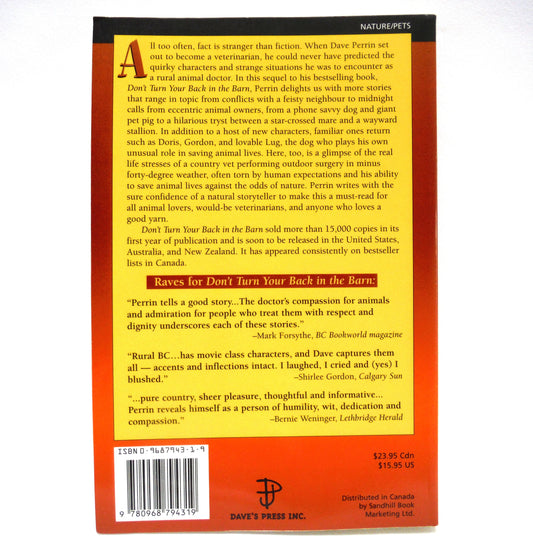 DR. DAVE'S STALLSIDE MANNER, More Adventures of a Country Vet, by Dr. David Perrin (2002 SIGNED)