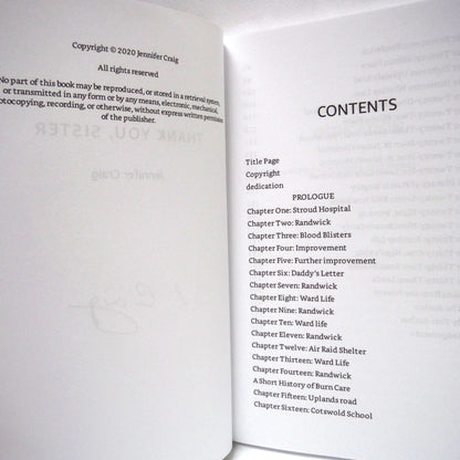 THANK YOU SISTER, A Memoir by Jennifer Craig (1st Ed. SIGNED)