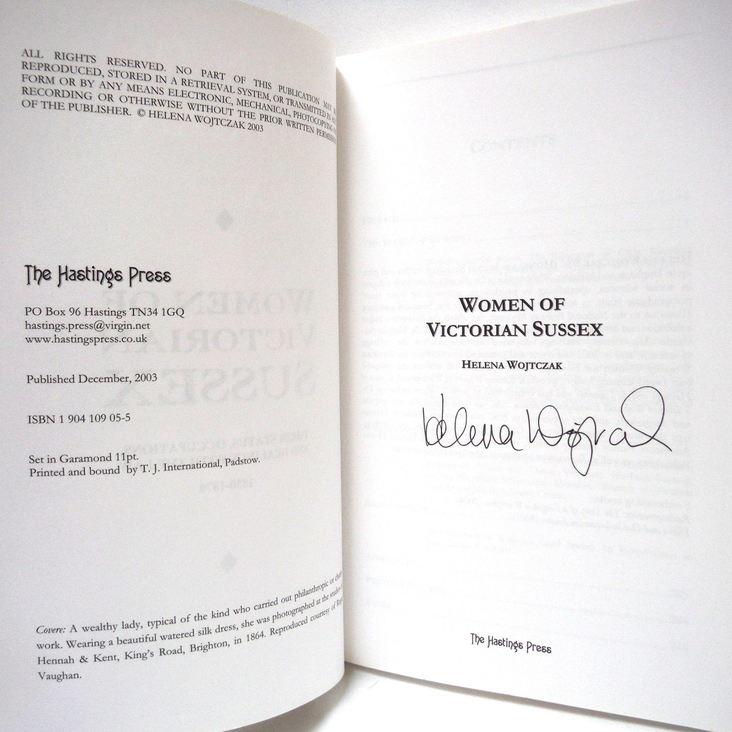 WOMEN OF VICTORIAN SUSSEX, Their Status, Occupations, and Dealings With the Law 1830-1870, by Helena Wojtczak (1st Ed. SIGNED)