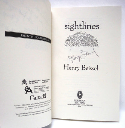 SIGHTLINES, Poetry by Henry Beissel (1st Ed. SIGNED)