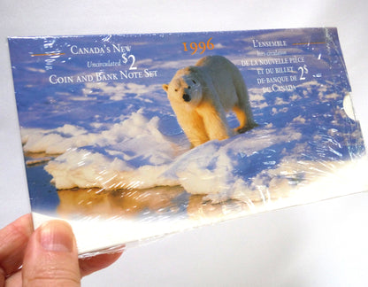 1996 CANADA'S NEW $2 Uncirculated Coin and Bank Note Collector Set