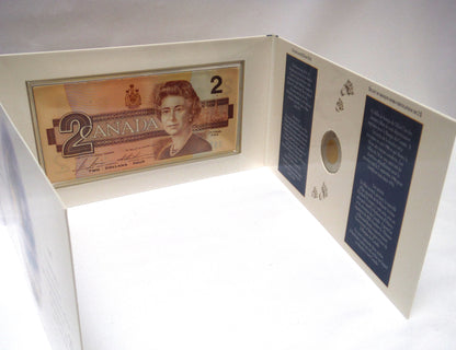 1996 CANADA'S NEW $2 Uncirculated Coin and Bank Note Collector Set