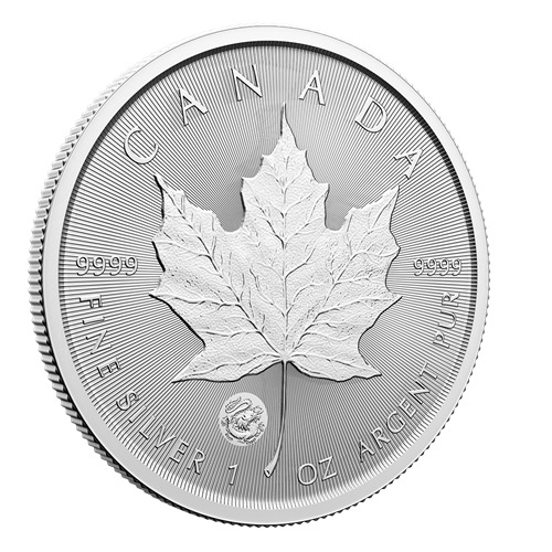 2024 Royal Canadian Mint $5 Pure Silver Coin 1 oz. 99.99% - Treasured Silver Maple Leaf First Strikes: DRAGON PRIVY MARK