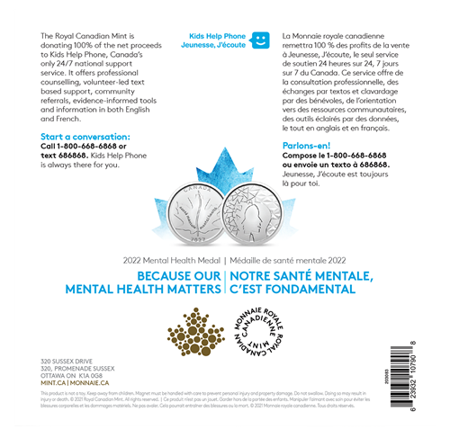 2022 Mental Health / Santé Mentale Medal and Magnet