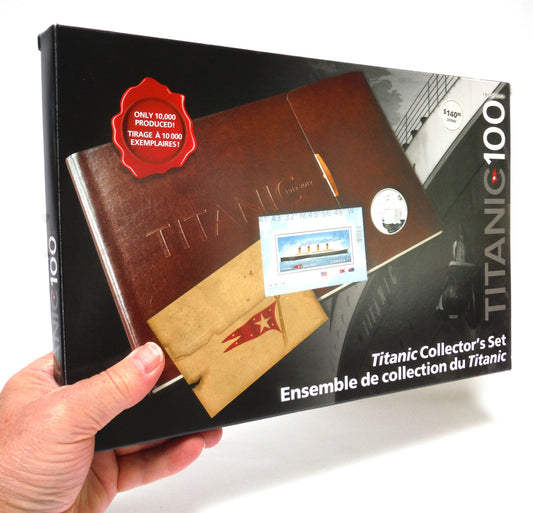 2013 TITANIC COLLECTOR'S SET, by Canada Post and The Royal Canadian Mint: Coloured Coin, Silver Coin, Stamps, and much more in a Leather Binder BRAND NEW CONDITION!