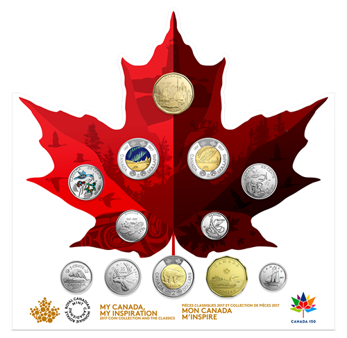 2017 MY CANADA, MY INSPIRATION, 12-Coin Special Collection Set, Includes the 1st Ever Glow-in-the-Dark Canadian Toonie!