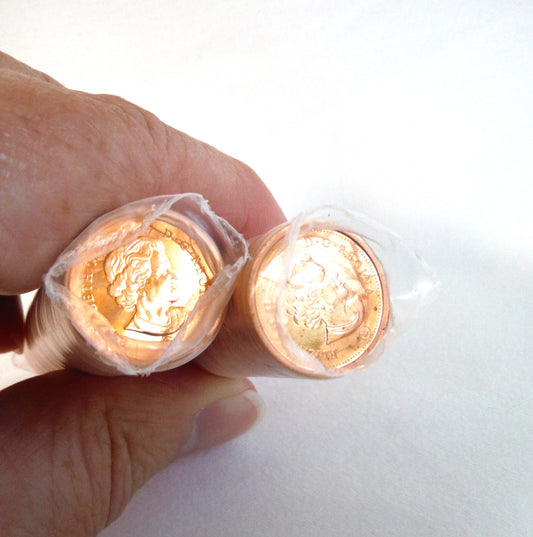 2012 CANADIAN PENNY, TWO Brand New Uncirculated Full Rolls of 50 each (Magnetic & Non-Magnetic)