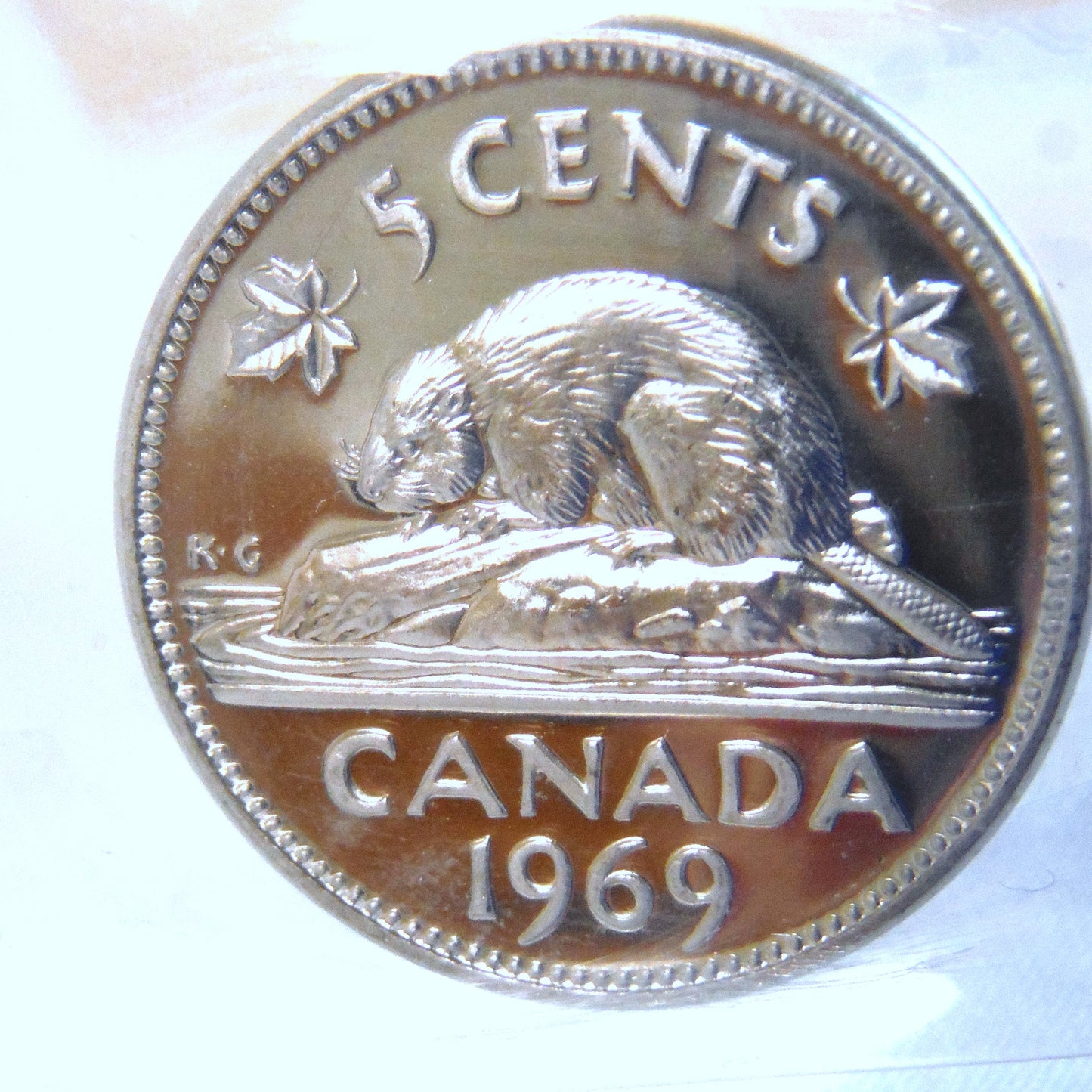 1969 CANADIAN .05 NICKEL COIN, Graded PL-65 Heavy Cameo, Certified by ICCS