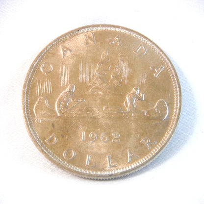 1962 CANADIAN SILVER $1 DOLLAR COIN: 80% Pure Silver