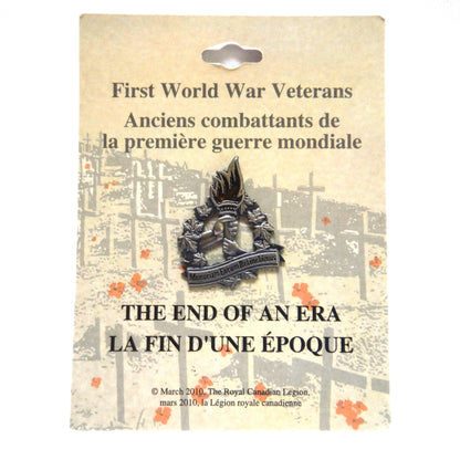2010 First World War Veterans lapel Pin: THE END OF AN ERA by The Royal Canadian Legion