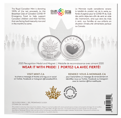 2020  Recognition Medal and Magnet Gift Set, Made in Canada by The Royal Canadian Mint