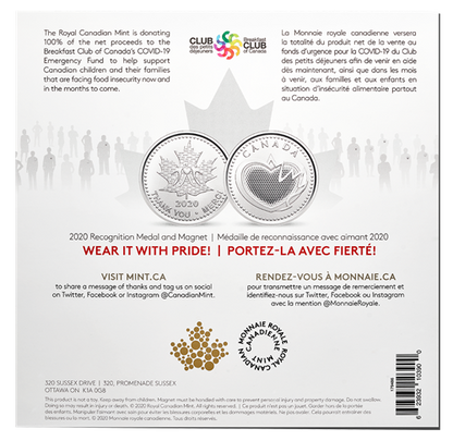 2020  Recognition Medal and Magnet Gift Set, Made in Canada by The Royal Canadian Mint