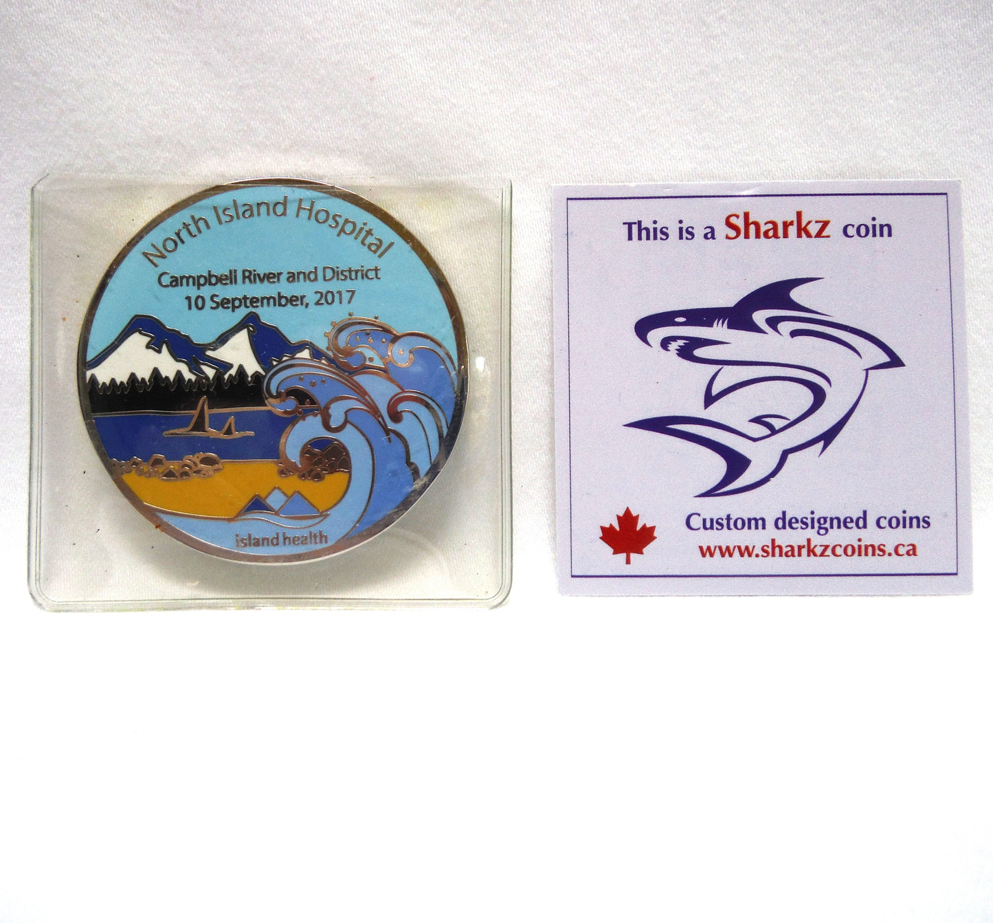 2017 NORTH ISLAND HOSPITAL CAMPBELL RIVER, BC and District Commemorative Full-Colour Enamelled Coin by Sharkz