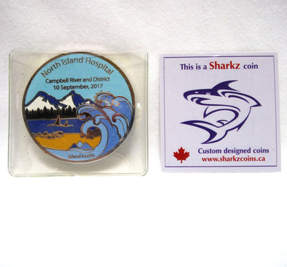 2017 NORTH ISLAND HOSPITAL CAMPBELL RIVER, BC and District Commemorative Full-Colour Enamelled Coin by Sharkz