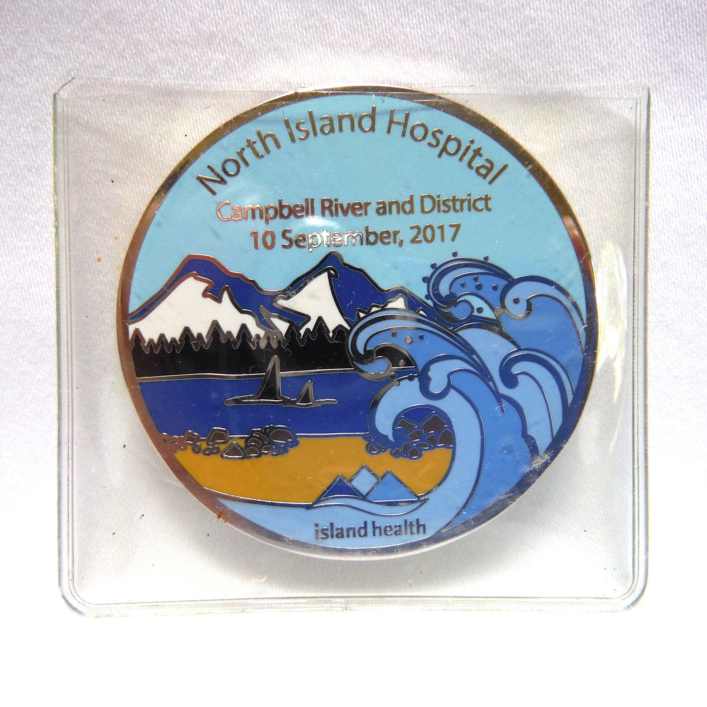 2017 NORTH ISLAND HOSPITAL CAMPBELL RIVER, BC and District Commemorative Full-Colour Enamelled Coin by Sharkz