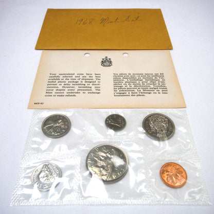 1968 Canadian 6-Coin Proof-Like Brilliant Uncirculated Coin Collector Set