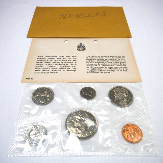 1968 Canadian 6-Coin Proof-Like Brilliant Uncirculated Coin Collector Set