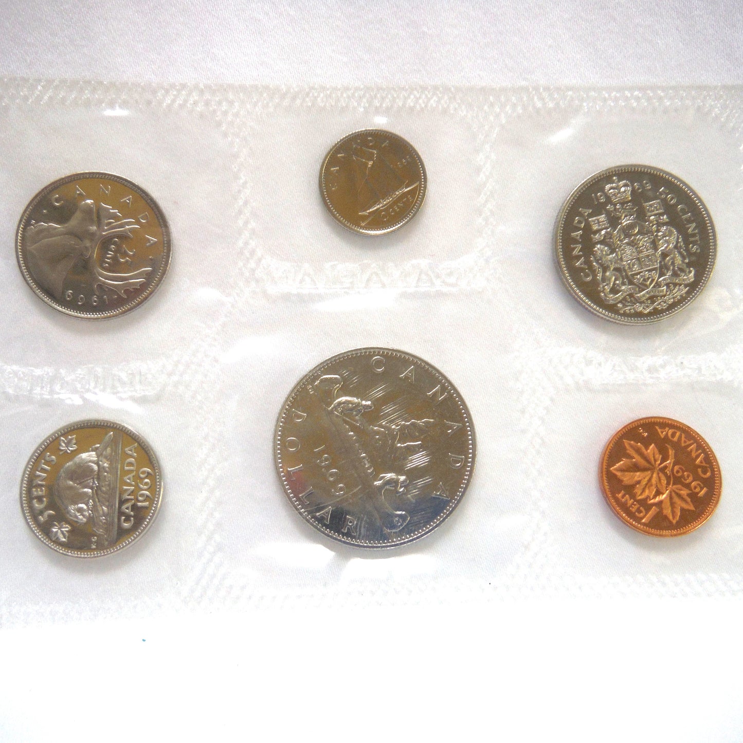 1969 Canadian 6-Coin Proof-Like Brilliant Uncirculated Coin Collector Set