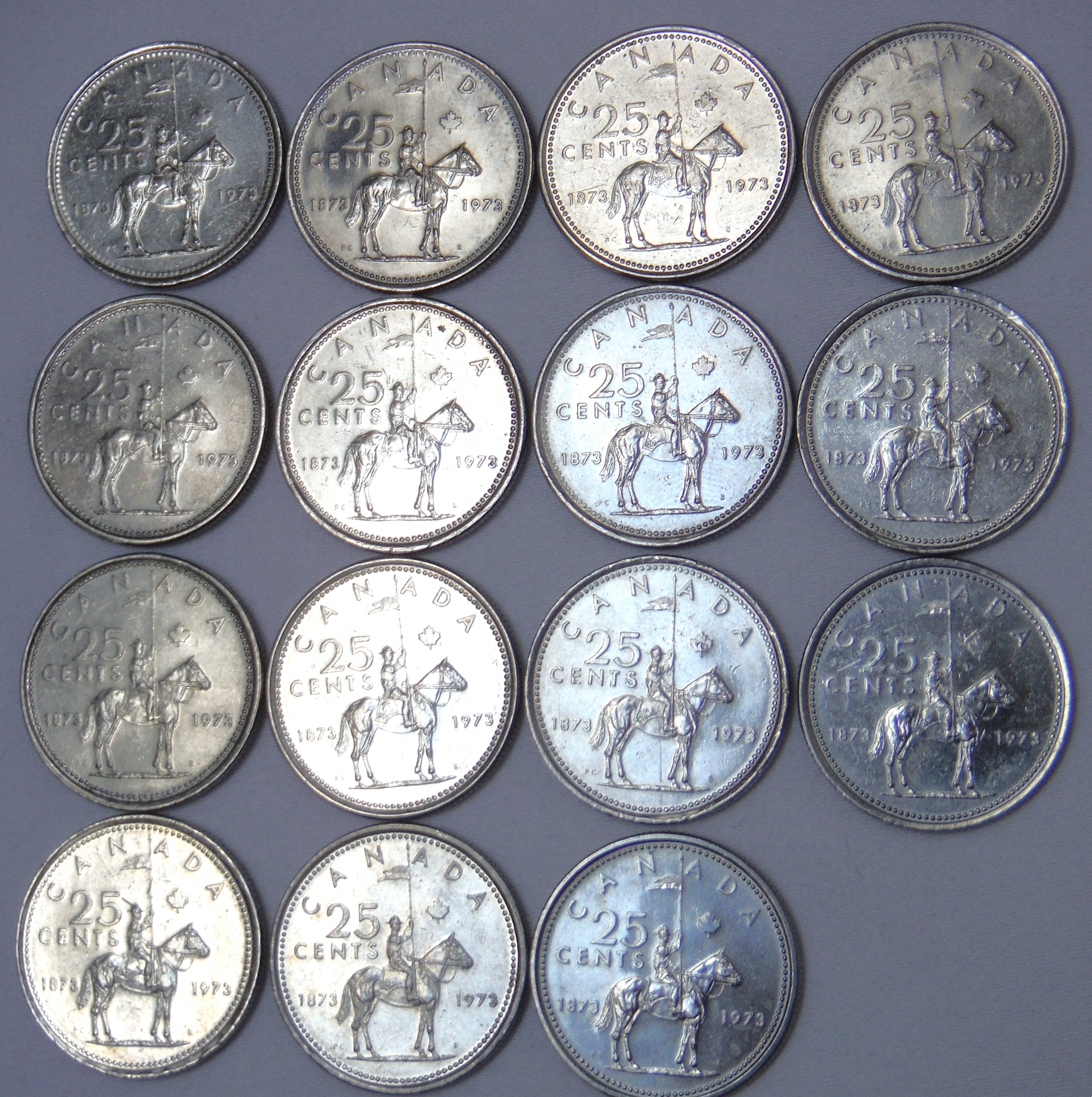 1973 Canadian 25-Cent RCMP Mounted Police Centennial Quarter Coin