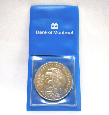 1968 MEXICAN 25 PESOS BRILLIANT CIRCULATED .720 SILVER PROOF COIN, Celebrating 19th Summer Olympics - Mexico 1968