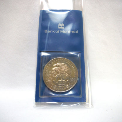 1968 MEXICAN 25 PESOS BRILLIANT CIRCULATED .720 SILVER PROOF COIN, Celebrating 19th Summer Olympics - Mexico 1968