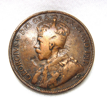1917 CANADIAN LARGE BRONZE PENNY, Featuring King George V