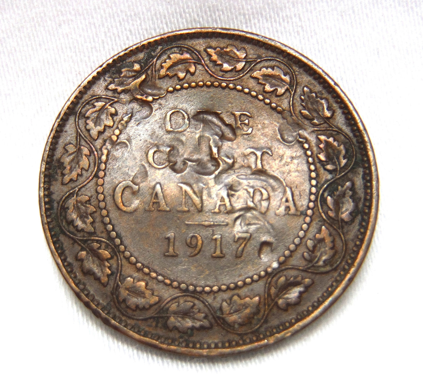 1917 CANADIAN LARGE BRONZE PENNY, Featuring King George V