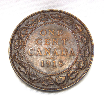 1918 CANADIAN LARGE BRONZE PENNY, Featuring King George V