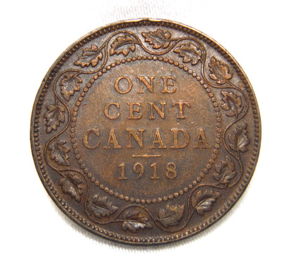 1918 CANADIAN LARGE BRONZE PENNY, Featuring King George V
