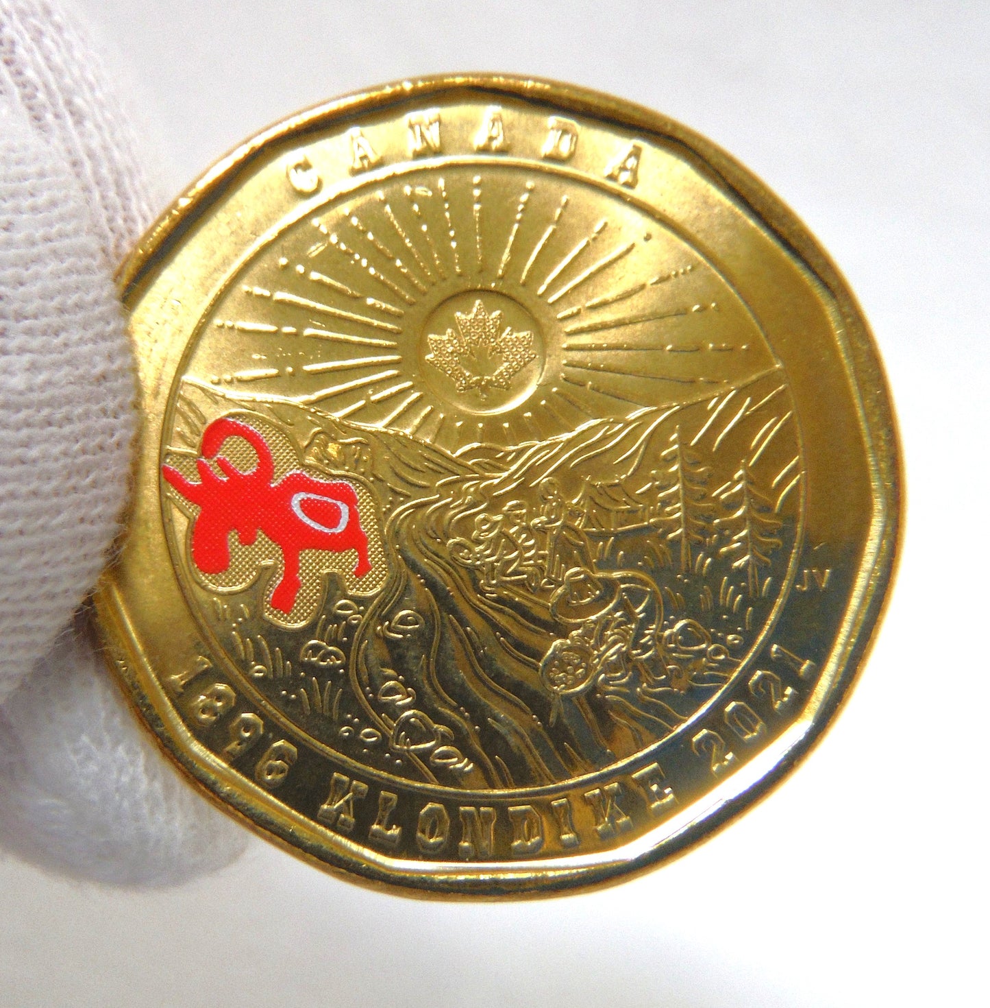 2021 Canadian $1 Loonie Coin, Celebrating the 125th Anniversary of the Klondike Gold Rush