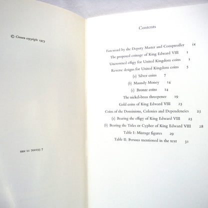 THE PROPOSED COINAGE OF KING EDWARD VIII, by G.P. Dyer (RARE 1973 1st Edition)