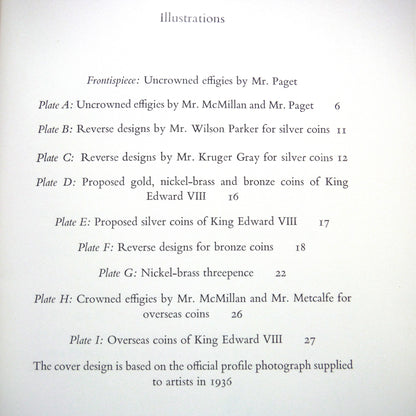 THE PROPOSED COINAGE OF KING EDWARD VIII, by G.P. Dyer (RARE 1973 1st Edition)